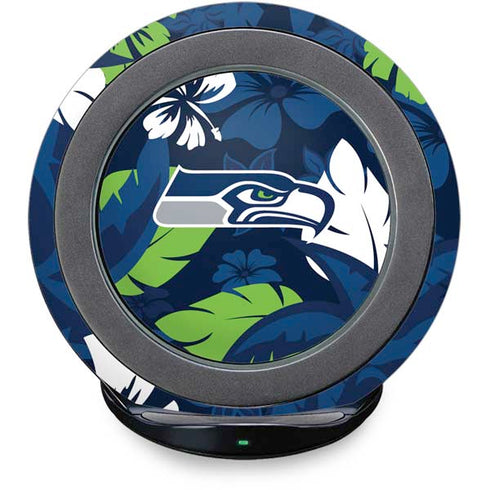 NFL Seattle Seahawks Tropical Print Fast Charge Wireless Charging Stand Skin